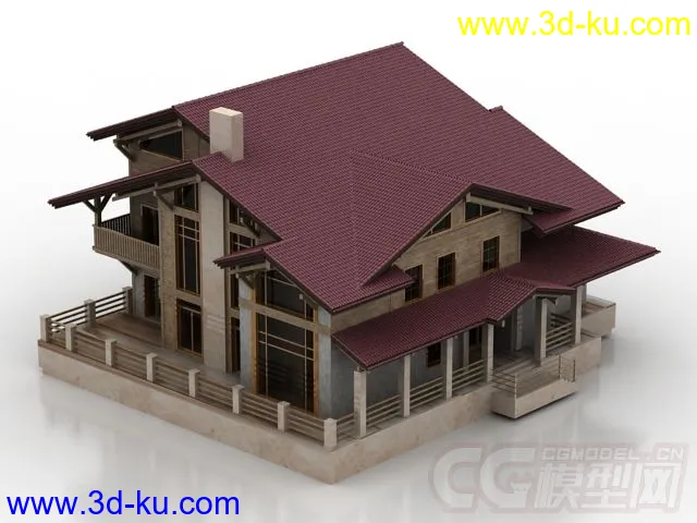 wood house模型的图片2