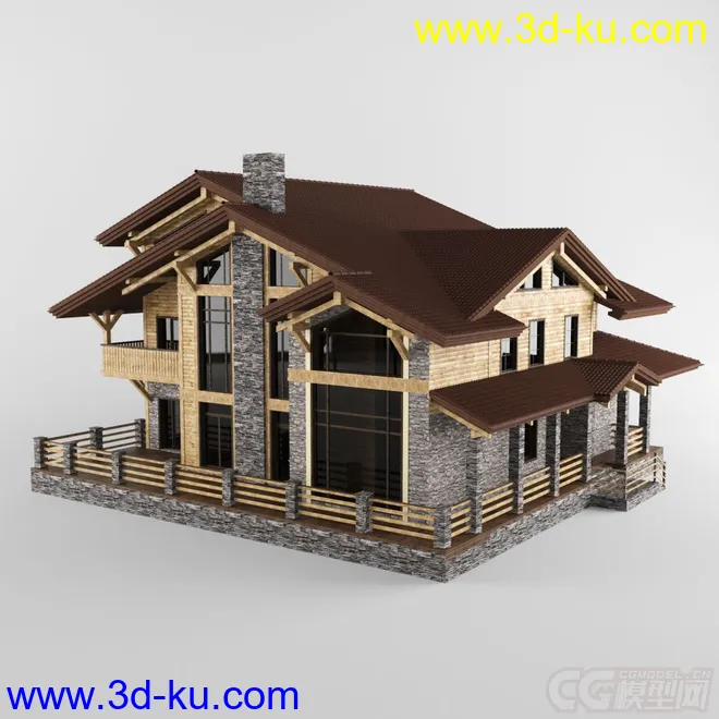 wood house模型的图片3