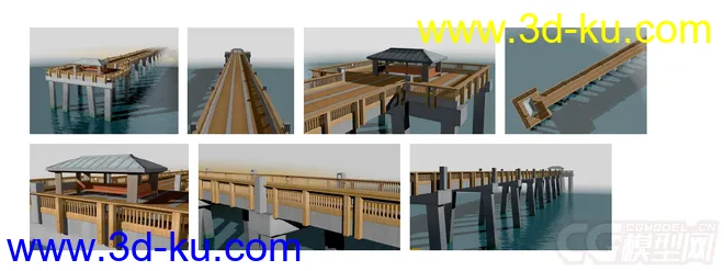 景观亭和木桥模型的图片1