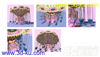 空中旋转木马游乐场 模型的图片