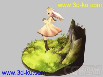 3D打印模型卡通小萝莉一枚的图片