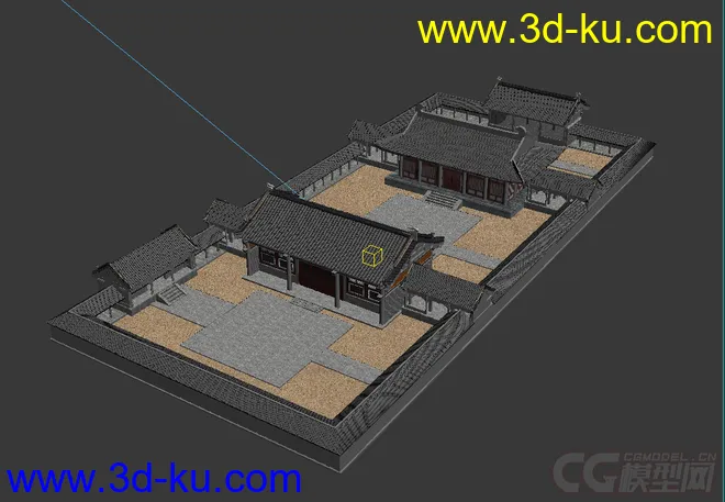 唐代小院 三进四合院模型的图片3