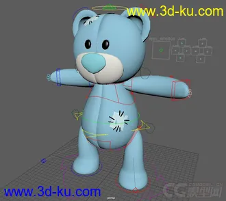 3D打印模型一只蓝色的熊Blue Teddy Rig的图片