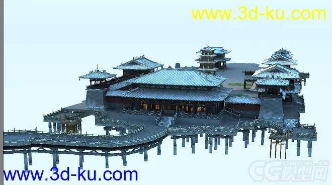 唐代建筑，大殿，塔，角楼，桥模型的图片1