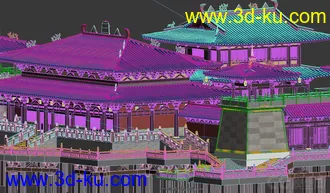 3D打印模型唐代建筑，大殿，塔，角楼，桥的图片