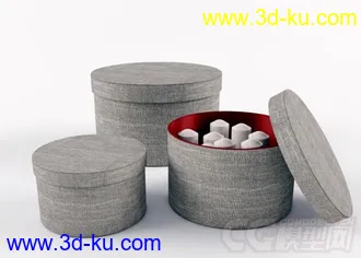 几个圆盒装饰品模型的图片