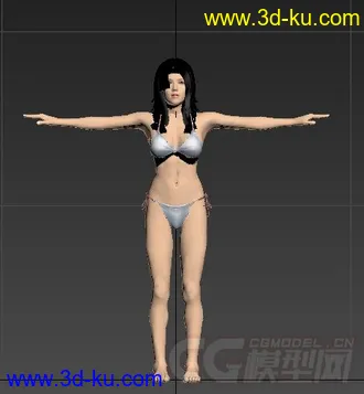 3D打印模型邓紫棋泳装清新出场，标准T-pose的图片