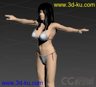 3D打印模型邓紫棋泳装清新出场，标准T-pose的图片