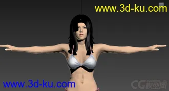 3D打印模型邓紫棋泳装清新出场，标准T-pose的图片