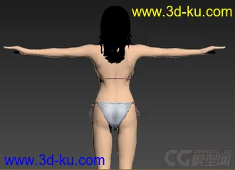 3D打印模型邓紫棋泳装清新出场，标准T-pose的图片