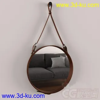 墙面装饰摆设模型 一个镜子的图片