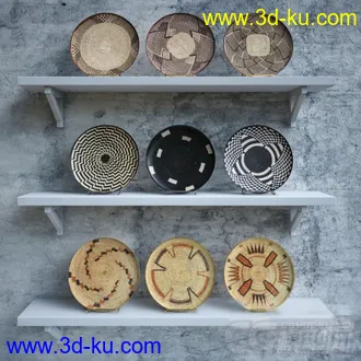墙面装饰摆设模型 盘子的图片