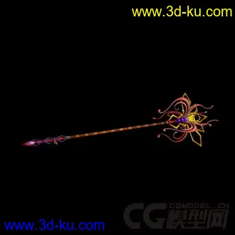 3D打印模型武器001 法杖-付FBX无需编辑完美导入Unity3D的图片