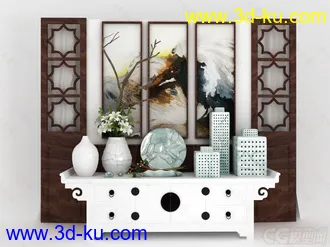 室内装饰品 画 花瓶 模型的图片