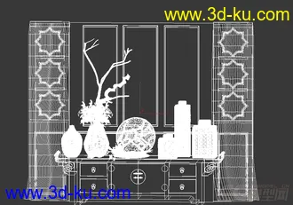 室内装饰品 画 花瓶 模型的图片