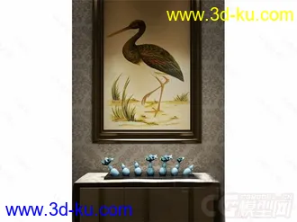 室内装饰 一幅画 模型的图片