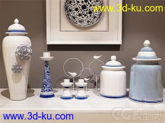 瓷瓶 蜡烛 画 装饰品模型的图片