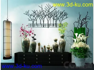 装饰摆设 花瓶 盆栽模型的图片