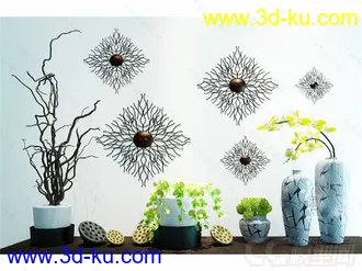 室内装饰摆设 花瓶模型的图片