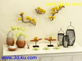 花瓶 鸟笼 装饰摆设模型的图片