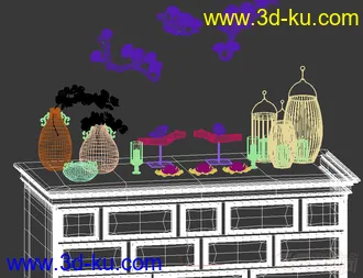 花瓶 鸟笼 装饰摆设模型的图片
