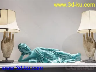 睡佛 台灯 装饰品模型的图片