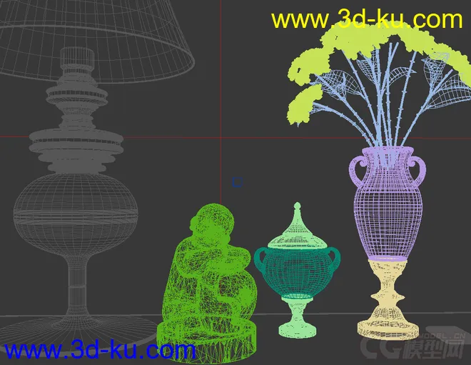 台灯 花瓶 睡佛 装饰摆设模型的图片1