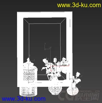 花瓶 镜子装饰摆设模型的图片