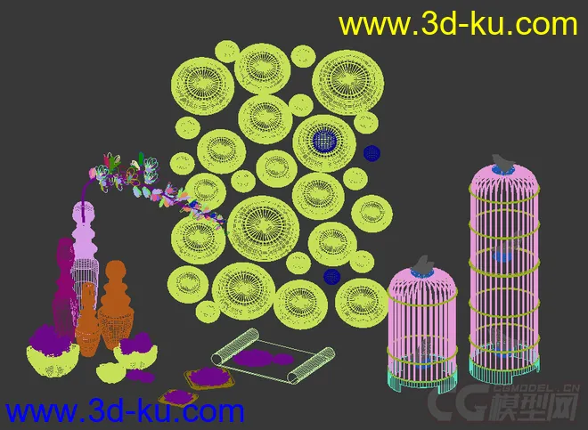 盘子鸟笼花瓶多肉 装饰摆设模型的图片1