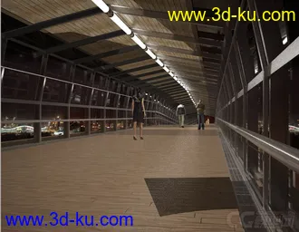 3D打印模型过街天桥 天桥 人行桥的图片