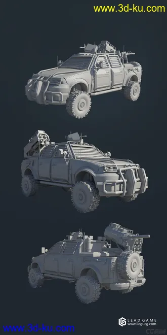 3D打印模型重火力机甲汽车的图片