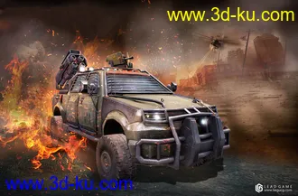 3D打印模型重火力机甲汽车的图片