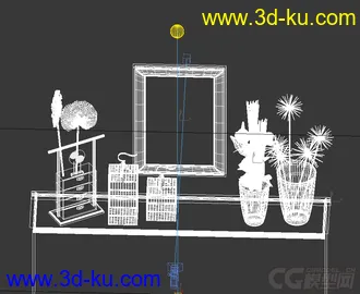 笼子 盆栽 画 装饰摆设模型的图片