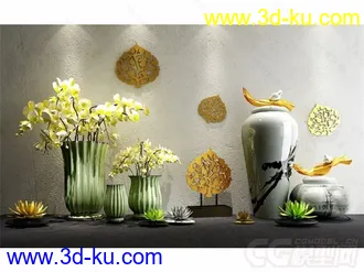 花 罐子 装饰摆设模型的图片
