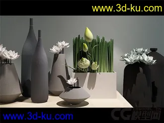 花瓶 植物 装饰摆设模型的图片