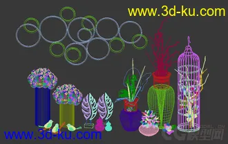 花瓶 鸟笼 装饰摆设模型的图片