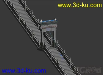 3D打印模型牌坊，天门，石阶的图片