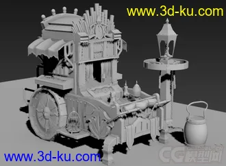 3D打印模型还是西方古代场景小车，我就不信了=。=的图片