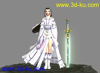 3D打印模型九阴真经古墓派掌门，max和OBJ格式的图片
