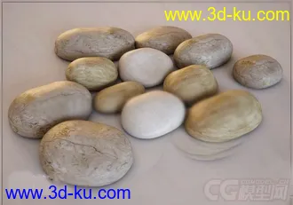 鹅卵石装饰模型的图片