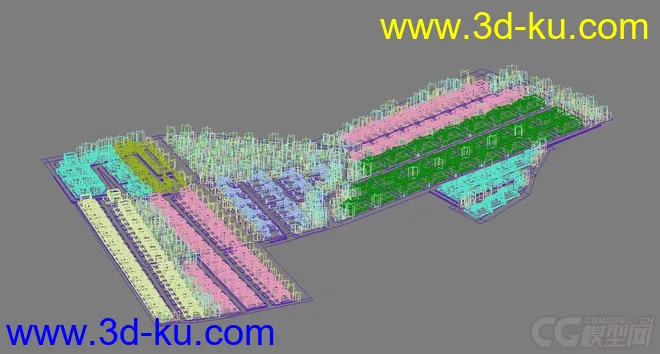 虚拟现实完整小区 地形绿化 小品设施齐全模型的图片1