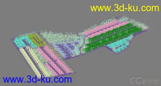 3D打印模型虚拟现实完整小区 地形绿化 小品设施齐全的图片