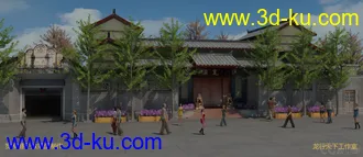 3D打印模型成都宽窄巷子的图片