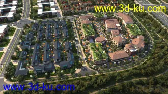 3D打印模型鸟瞰 商业街的图片