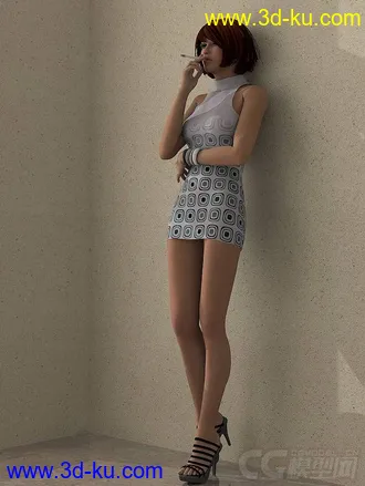 一个抽烟的女人模型的图片