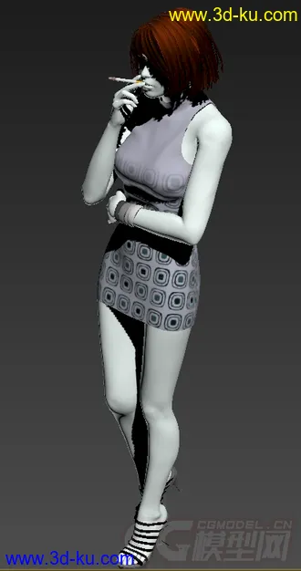 一个抽烟的女人模型的图片