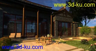 3D打印模型古建庭院的图片