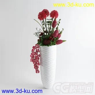 一盆不知名的花 装饰摆设模型的图片