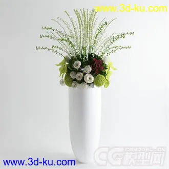 一盆 花 装饰摆设模型的图片