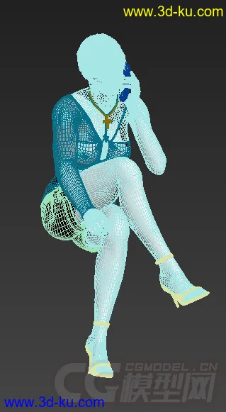 一个正在打电话的美女模型的图片